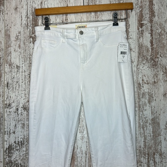 L'AGENCE Selma High Rise Sleek Baby Boot in Blanc Size 30 NWT - Picture 10 of 16